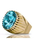 14 Karat Gelbgold Aquamarin Ring Vintage vrc048y
